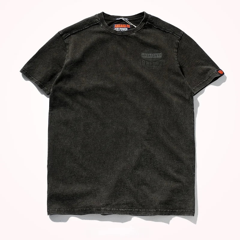 Summer New Short-Sleeved T-shirt Men 's Fashionable Mid-Length round Neck Pure Cotton Tops