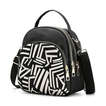 Fashion Printing Backpack Women Large Capacity Nylon Rucksack Multilayer Crossbody Bag School Bags Waterproof Travel Knapsack