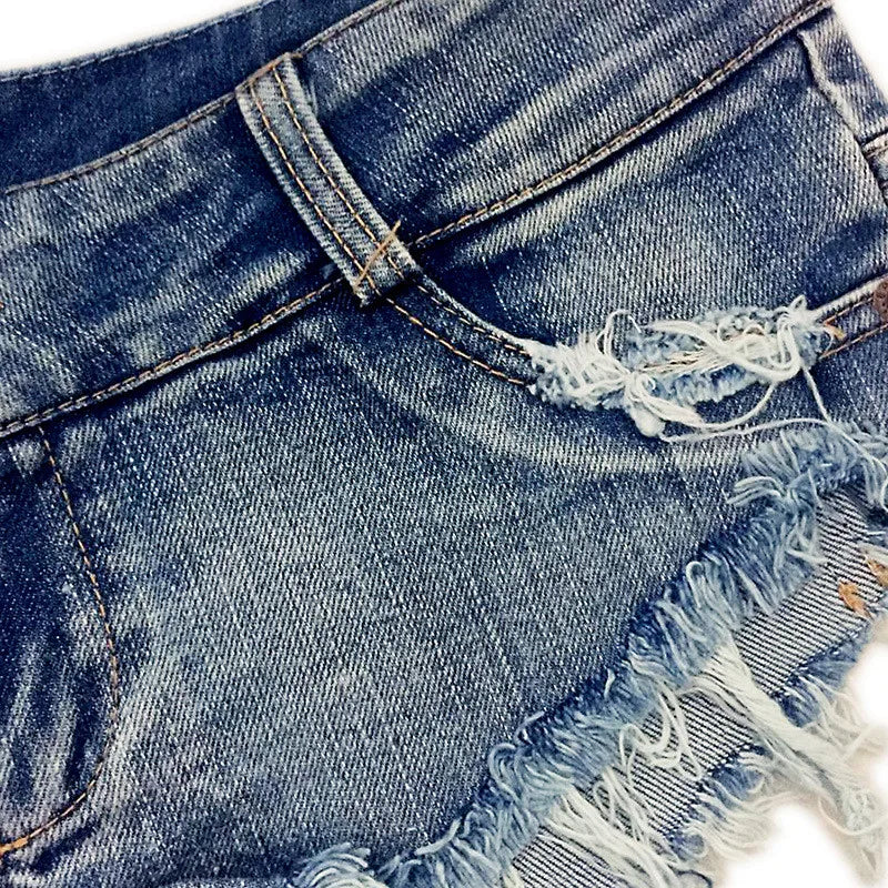 2026 Sexy Women's Jeans Denim Booty Shorts Clubwear Super Short Feminino Skinny Hole Low Waist Short