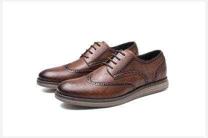 Genuine Leather Dress Shoes Comfy Men Casual Shoes Smart Business Work Office Lace-up Men Shoes