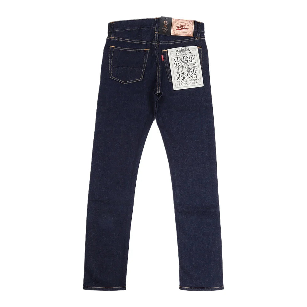 Washed Slim Fitting Pants Sanforized Raw Denim Jeans 12oz