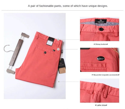 Thin Summer Solid Color Suit Pants Men Straight Korea Style Clothes Red Business Trousers Men  Dress Office 2021