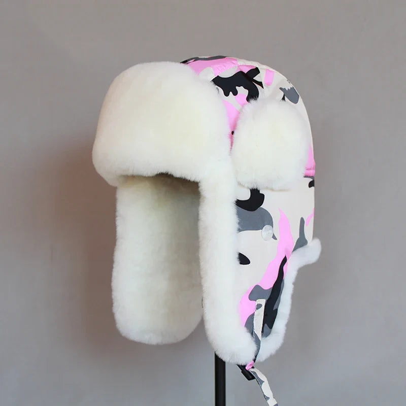 Men Women Russian Bomber Hat Winter Trooper Earflap  Hat Trapper Unshanka Faux Fur Hat