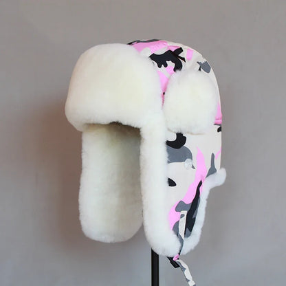 Men Women Russian Bomber Hat Winter Trooper Earflap  Hat Trapper Unshanka Faux Fur Hat