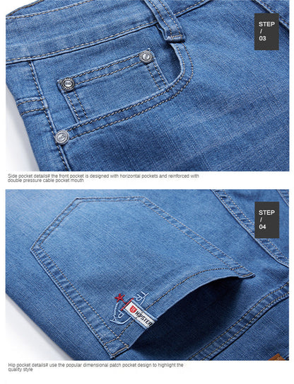 Men Extra Large Size Shorts Knee-length Summer Breeches Denim 2024 Male Bermuda Classic Stretch Plus Size Big 8XL Men Short Jean
