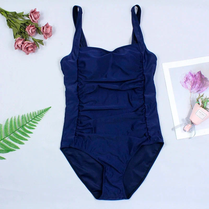 Sexy One-Piece Women Swimsuit 2024 Push Up Plus Size Swimwear Tummy Control Monokini Swimming Beach Wear Vintage Bathing Suit