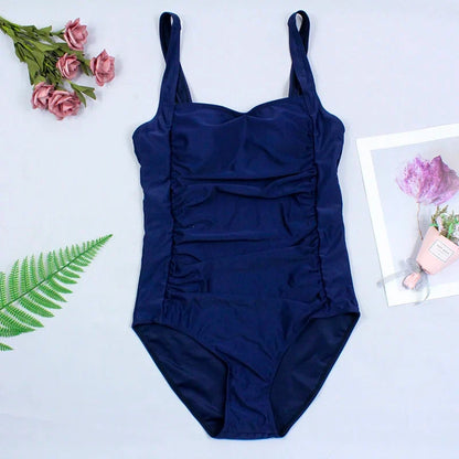 Sexy One-Piece Women Swimsuit 2024 Push Up Plus Size Swimwear Tummy Control Monokini Swimming Beach Wear Vintage Bathing Suit