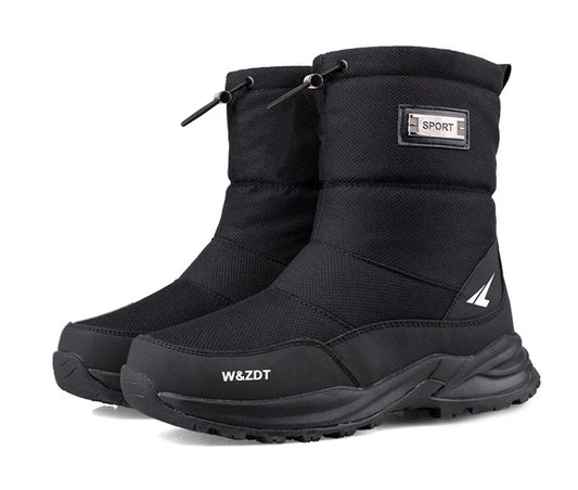 Winter High Boots for Man Outdoor Travel Snow Boots Zipper Non-slip Cotton Shoes Men Plus Velvet Keep Warm Men Casual Shoes 46