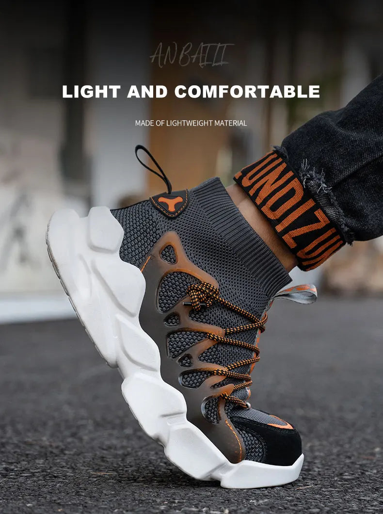 Indestructible Safety Work Shoes With Steel Toe Cap Breathable Outdoor Sports Boots Sneakers Security Construction Boots