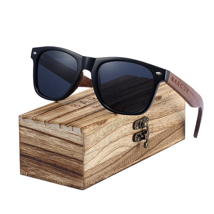 Black Walnut Sunglasses Wood Polarized Sunglasses Men Glasses Men UV400 Protection Eyewear Wooden Original Box