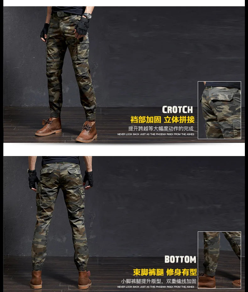 New Men Fashion Military Cargo Pants Slim Regualr Straight Fit Cotton Multi Color Camouflage Green Yellow FSN692