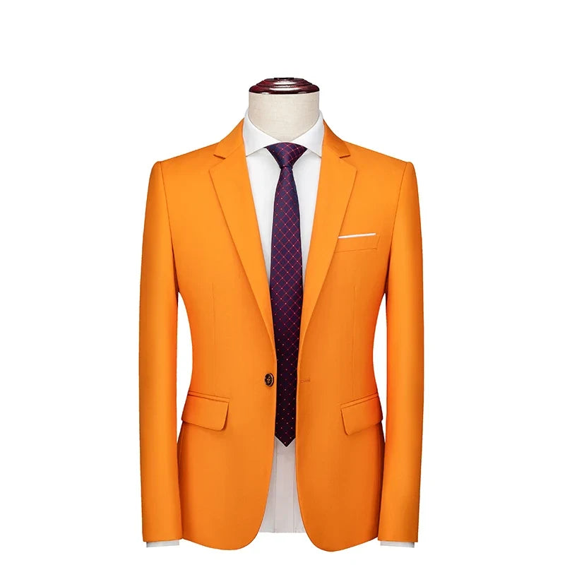Bright Green Single Button Men's Blazer, Asian Size Slim Suit Jacket, Wedding Dress Coat, White and Black Tops.