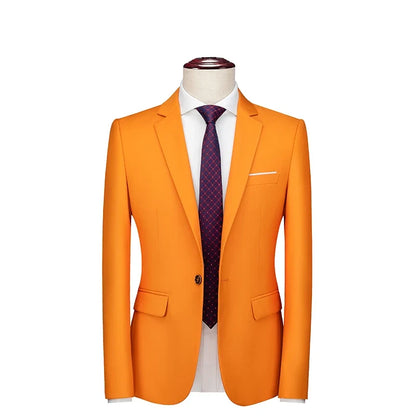 Bright Green Single Button Men's Blazer, Asian Size Slim Suit Jacket, Wedding Dress Coat, White and Black Tops.