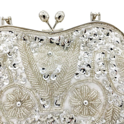Elegant Frame Women Formal Beaded Evening Purses and Handbags Bridal Sequins Clutch Bag Cocktail Party Bag
