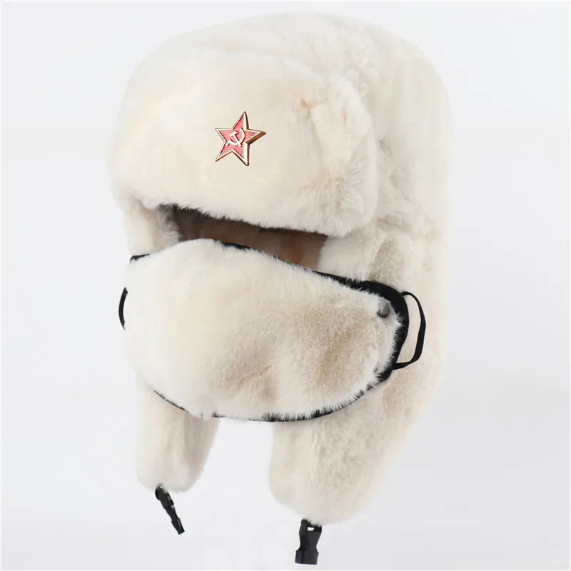 Army Military Soviet CCCP Ushanka Men&Women Winter Earflap Bomber Hat Warm Faux Fur Windproof Thermal hat Snow ski Caps