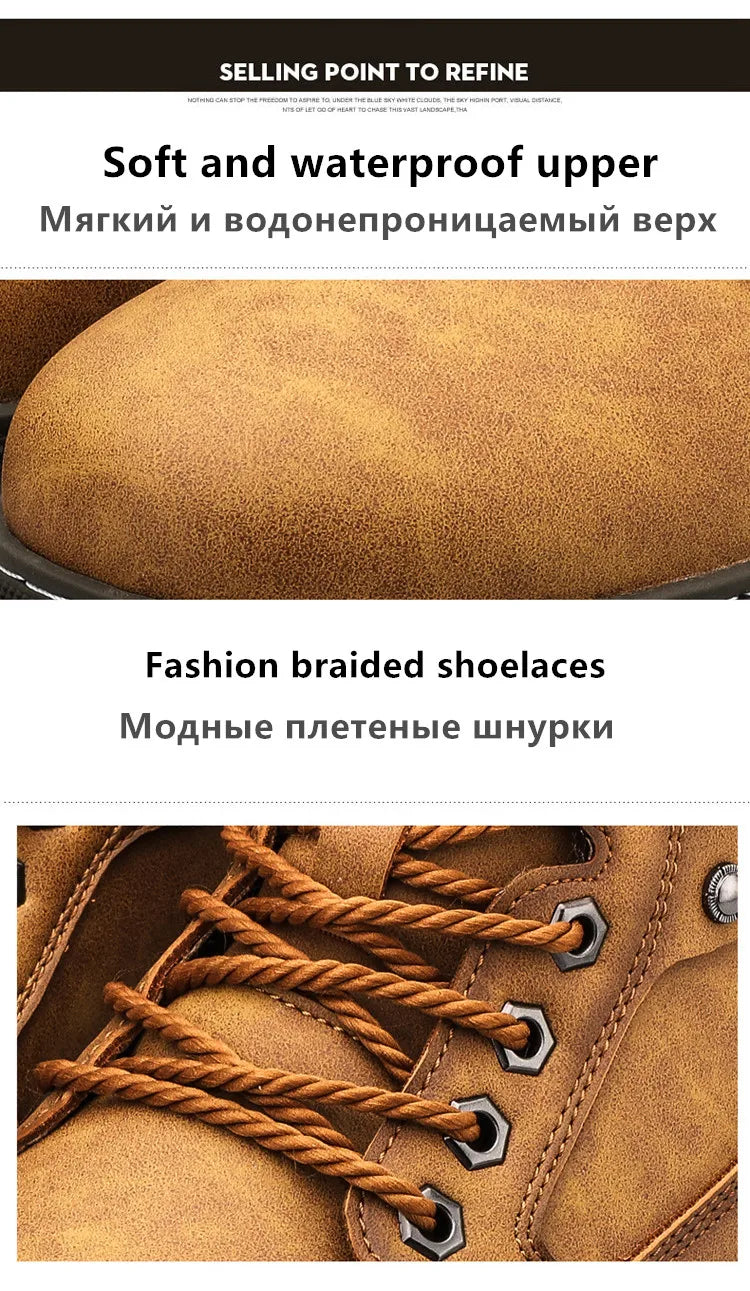 Brand Men Super Warm Snow Boots Winter Men's Ankle Boots Waterproof Short Boots Outdoor Sneakers Autumn Men's Motorcycle Boots