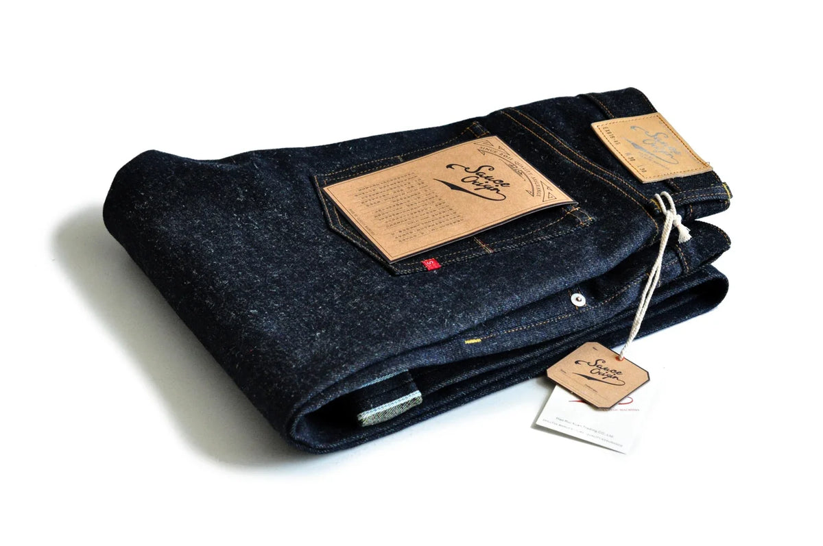 Mens Jeans cotton linen Selvedge Sanforized Raw Denim Jeans for Men Straight Fit Silver Button 19 oz