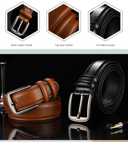 1Pc 3.7*110-130cm Men's 2nd Cowskin Leather Belts Male Designer Business Waistband Crafts for Adults Jeans Accessories