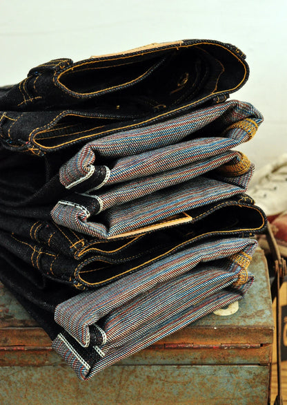 Mens Jeans 21 Oz Rainbow Selvedge Denim Vintage Raw Jeans for Men Sanforized Unwashed Heavyv Denim Jeans