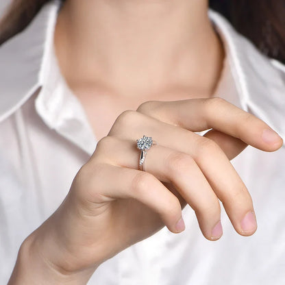 Bague en argent sterling 925, 1, 2 ou 3 carats, style classique, diamant moissanite, bague de mariage, de fête, d'anniversaire, pour femmes, bijoux fins