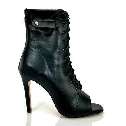 Women's Fashion Summer Party Outdoor Boots Sexy stilettos High Heels Women Latin dance heels shoes Black For Ballroom