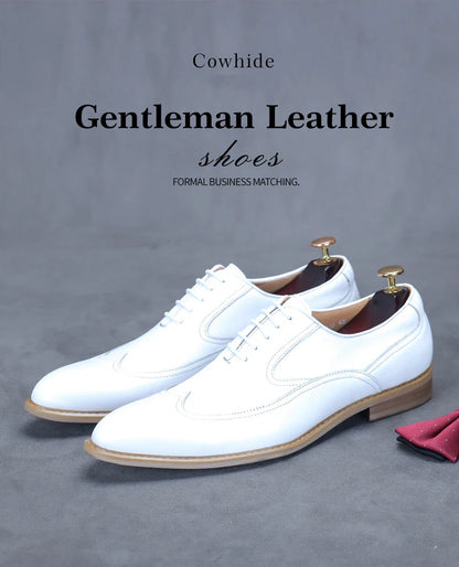 new white shoes for men Leather shoes men's business dress breathable leather shoe British lace-up fashion wedding party