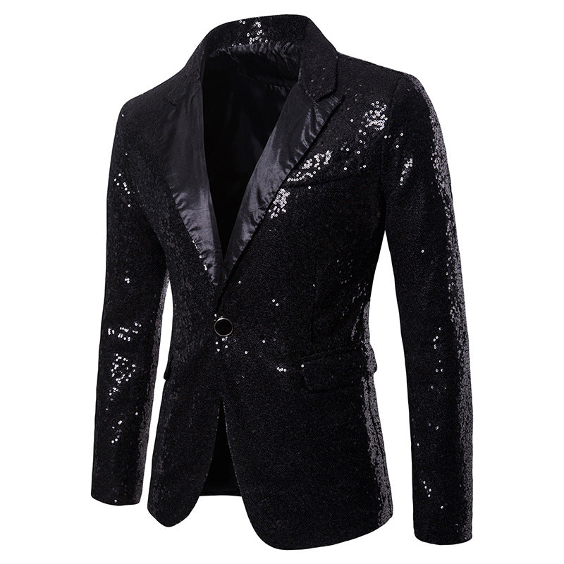 Men Glitters Suit Jackets Sequins Party Button Dance Bling Coats Wedding Party Men Blazer Gentleman Formal Suit Plus Size 2XL