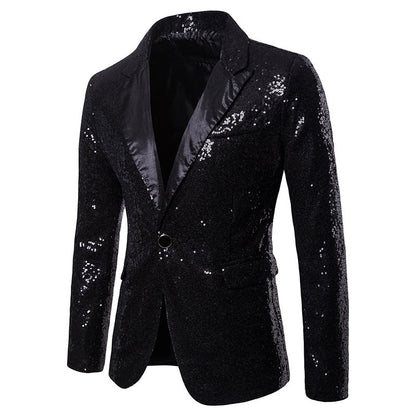 Men Glitters Suit Jackets Sequins Party Button Dance Bling Coats Wedding Party Men Blazer Gentleman Formal Suit Plus Size 2XL