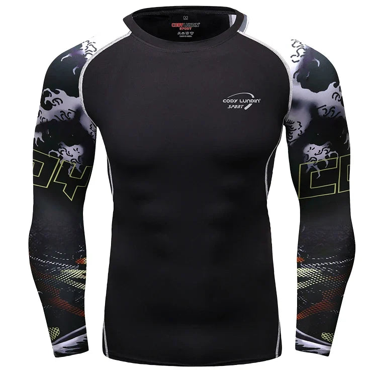 CODY LUNDIN UV Protection Long Sleeve Swim Rashguard For Men Swimsuit Quick Dry Surf Driving Mens Sublimation T Shirt Gym Tops
