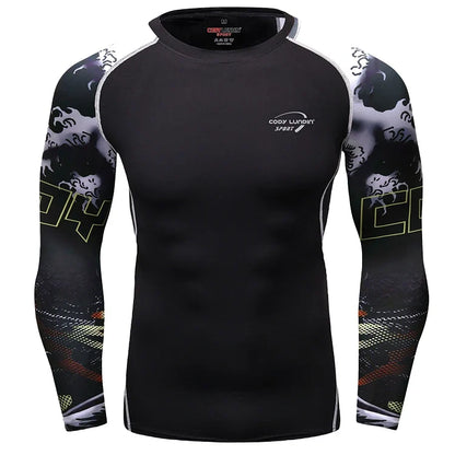 CODY LUNDIN UV Protection Long Sleeve Swim Rashguard For Men Swimsuit Quick Dry Surf Driving Mens Sublimation T Shirt Gym Tops
