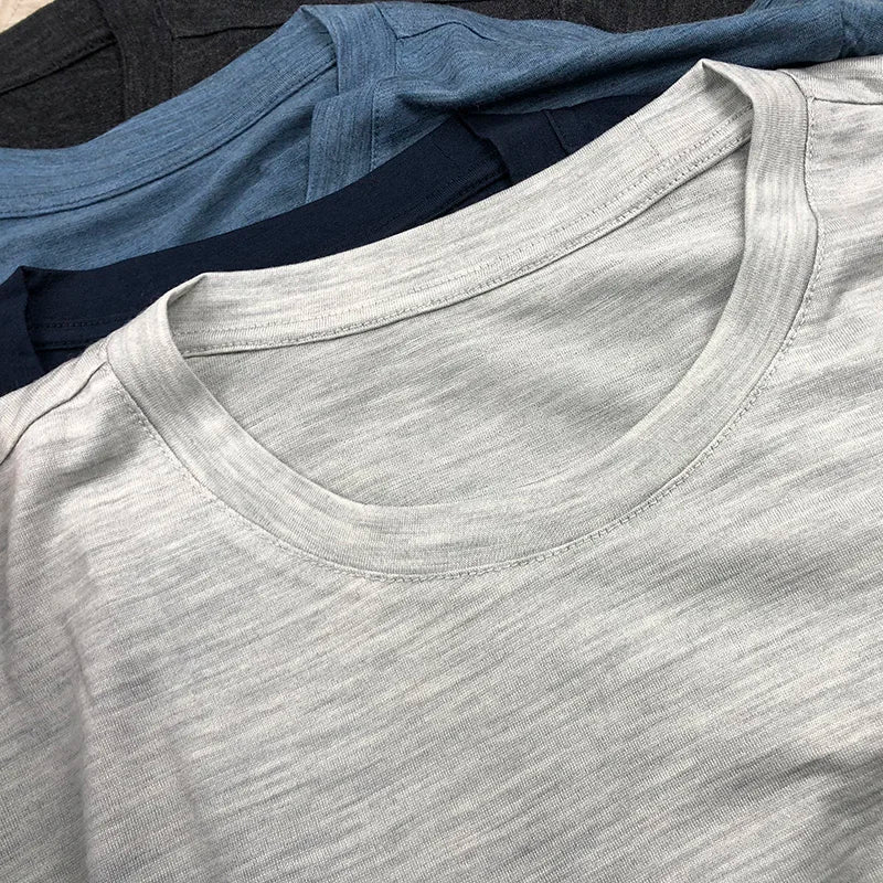 Superfine Merino Wool T shirt Men Base Layer Merino Shirt Wicking Breathable Quick Dry Anti-Odor No-itch Big USA Size