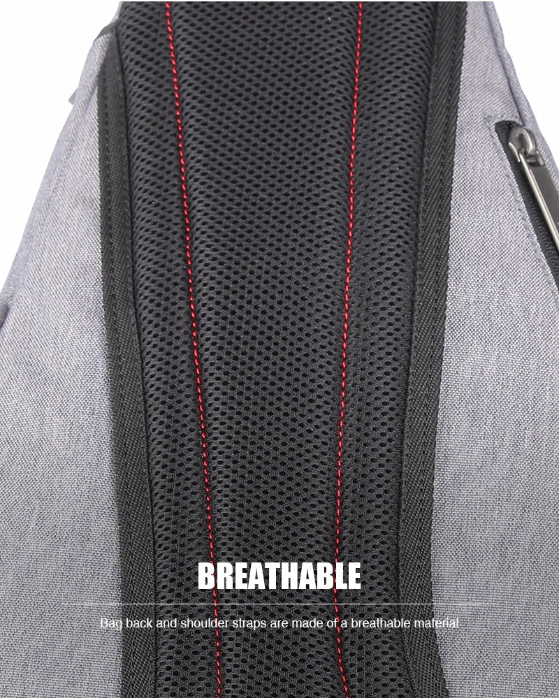 Men One Shoulder Backpack Women Sling Bag Crossbody USB Boys Cycling Sports Travel Versatile Fashion Bag Student School