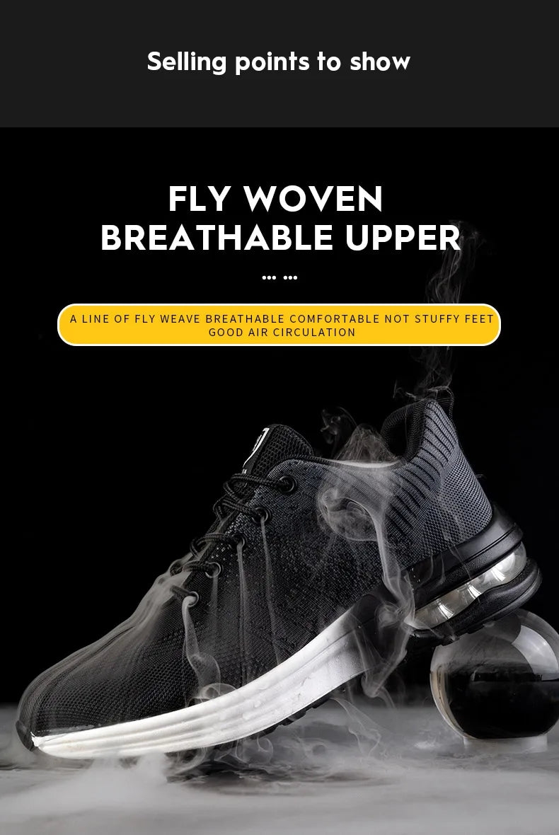 Industrial Safety Shoes With Steel Toe Cap Indestructible Cushion Work Shoes For Men Protective Security Boots Women Footwear