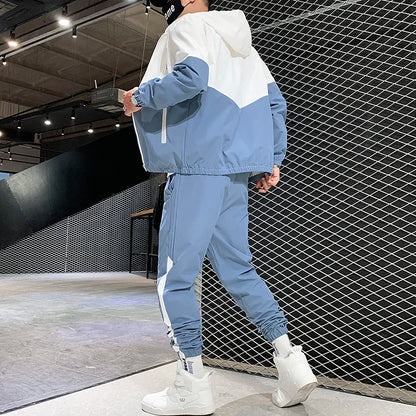 2026 Men Tracksuit Casual Joggers Hooded Sportswear Jackets And Pants 2 Piece Sets Hip Hop Running Sports Suit