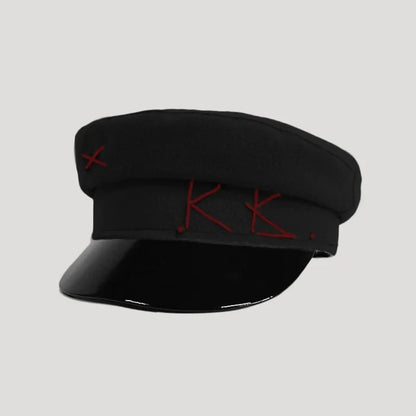 Winter caps women newsboy caps Thick warm  letter embroidery wool cap  S M L plaid patchwork militray caps