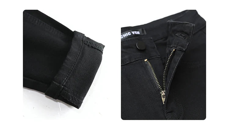 Women Jeans Retro High Waist Stretch Pencil Denim Pants Elastic for Woman Female Trousers Autumn Winter Ladies