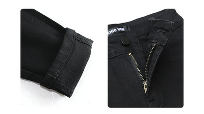 Women Jeans Retro High Waist Stretch Pencil Denim Pants Elastic for Woman Female Trousers Autumn Winter Ladies