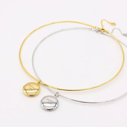 Vintage Simple 925 Sterling Silver Necklace Geometric Choker Shiny And Delicate Collarbone Chain For Women's Golden Jewellery