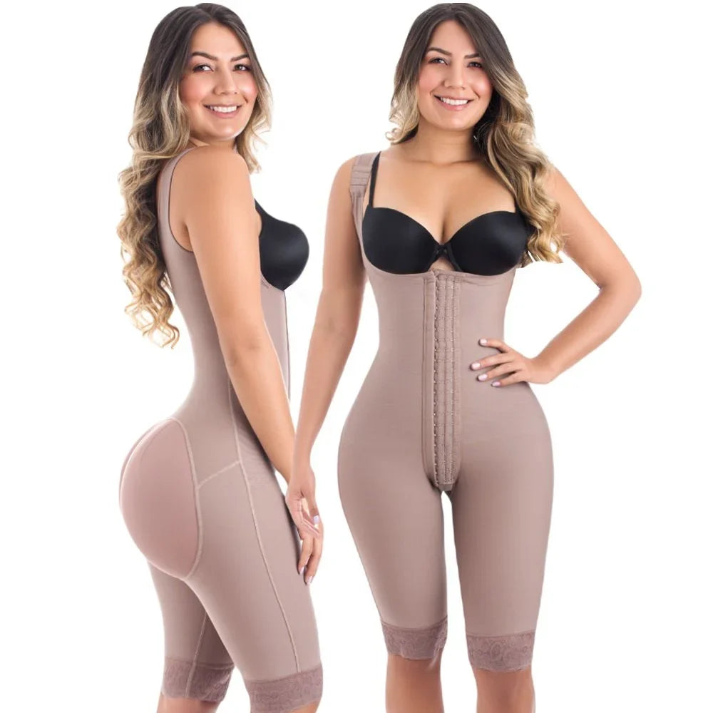Colombianas Compression Fabric Abdominal Control Adjustable Shoulder Clasps And Buttock Butt Lifter Slimming Body Shaper