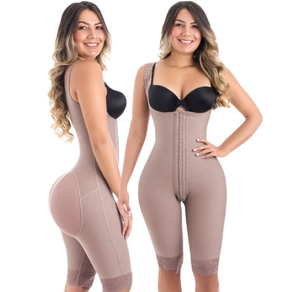 Colombianas Compression Fabric Abdominal Control Adjustable Shoulder Clasps And Buttock Butt Lifter Slimming Body Shaper