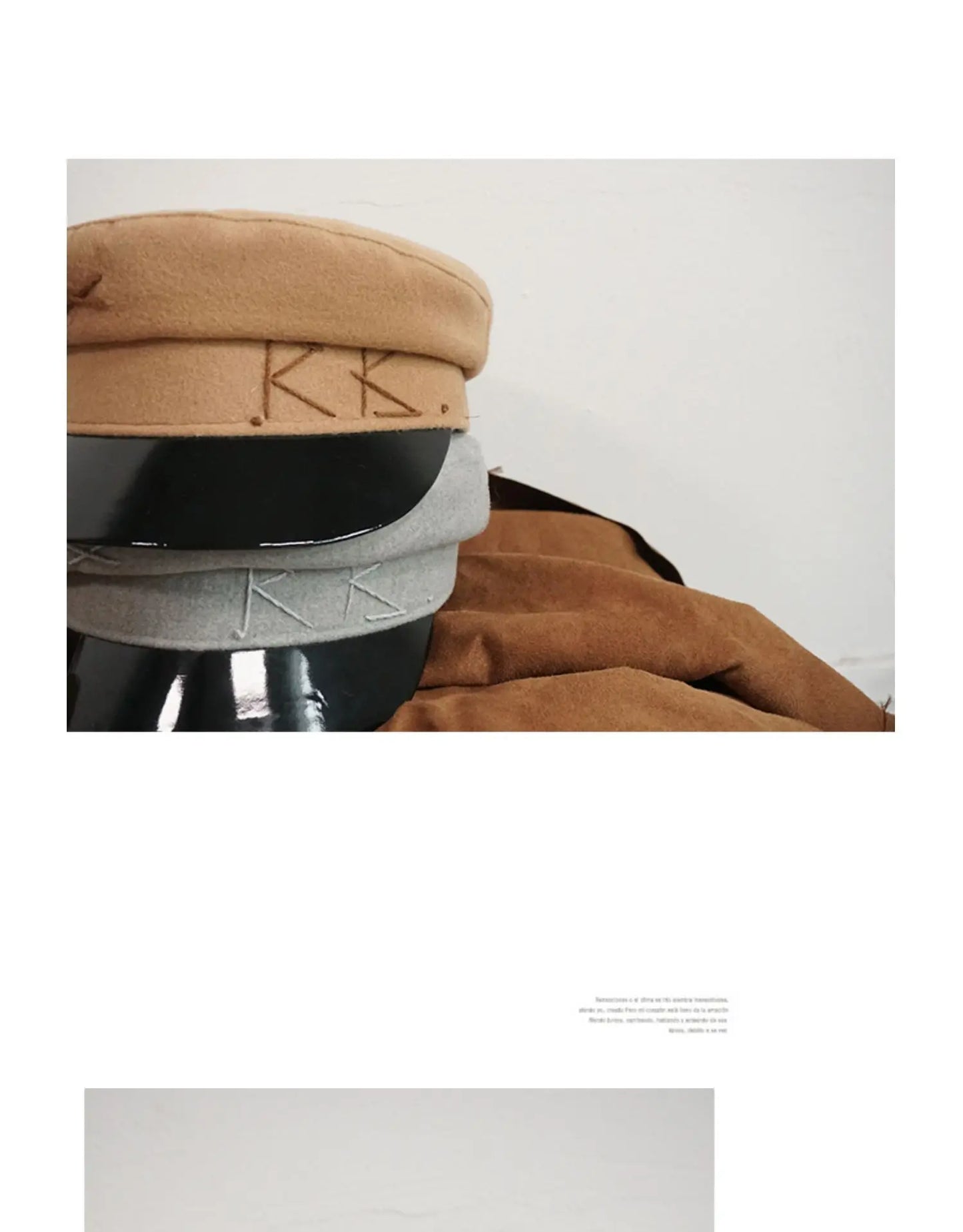 Winter caps women newsboy caps Thick warm  letter embroidery wool cap  S M L plaid patchwork militray caps
