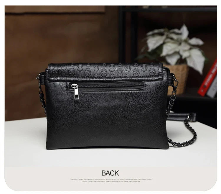 England Style Skull Women Crossbody Bag Leather Small Skull Shoulder Bag Chain Luxury Clutch Women Bags Designer Drop
