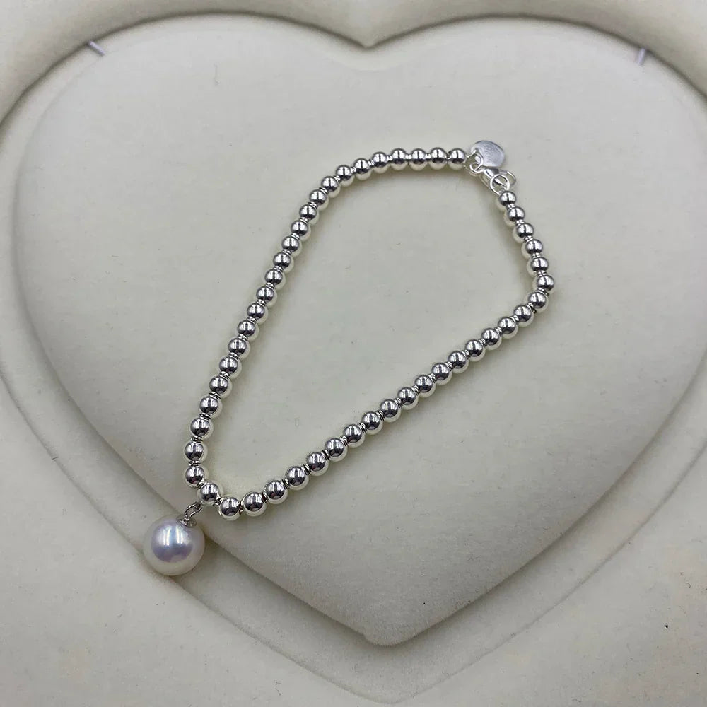 925 Sterling Silver Beads Bracelet Heart Charm Design Fashion Women Girls Lover Best Gift Hot Sale