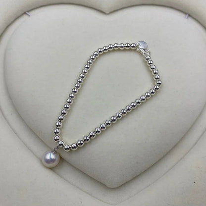 925 Sterling Silver Beads Bracelet Heart Charm Design Fashion Women Girls Lover Best Gift Hot Sale