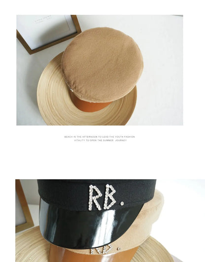 New Women Hats Crystal baker boy hat Wool Newsboy Caps Female Flat Militray Caps Visor S-XL