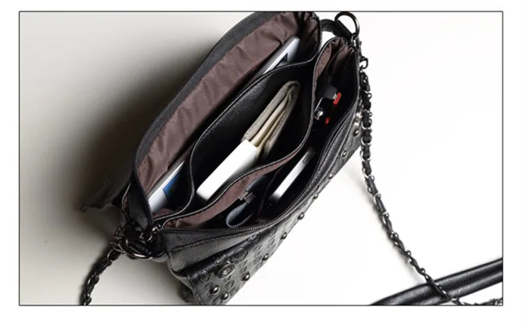 England Style Skull Women Crossbody Bag Leather Small Skull Shoulder Bag Chain Luxury Clutch Women Bags Designer Drop