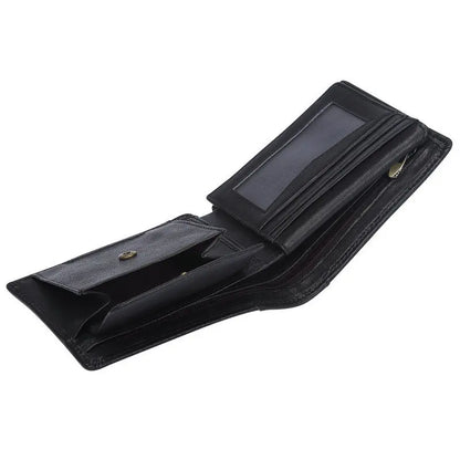 Cow Leather Men Wallets with Coin Pocket Vintage Male Purse RFID Blocking Genuine Leather Men Wallet with Card Holders