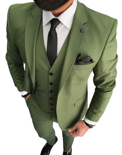 Men's Suits Prom Tuxedo Slim Fit 3 Piece Groom Wedding Suit For Men Custom Blazer Terno Masuclino 3 Pieces (jacket+vest+pant)