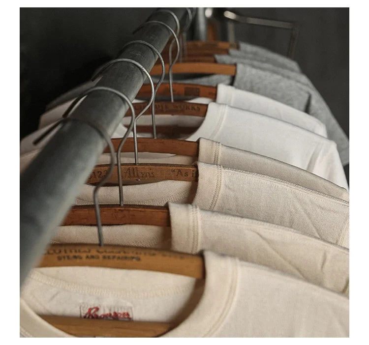 T-Shirts Heavyweight Short Sleeve Crew Neck Summer Men's Basic Tee