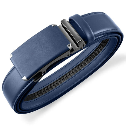 Multicolor Genuine Leather Men's Belts Fashion Business Automatic Buckle Straps Ratchet Cow Leather Waistband 3.5cm Width